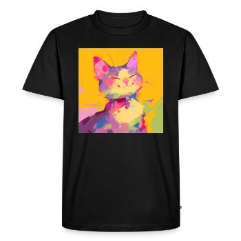 Chat, Motif De Chat - T-shirt Premium bio Homme - noir - Devant - Nico (187cm)