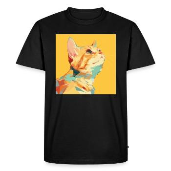 Chat, Motif De Chat - T-shirt Premium bio Homme - noir - Devant - Nico (187cm)