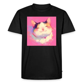 Chat, Motif De Chat - T-shirt Premium bio Homme - noir - Devant - Nico (187cm)