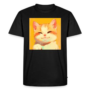 Chat, Motif De Chat - T-shirt Premium bio Homme - noir - Devant - Nico (187cm)