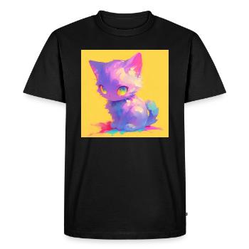 cat, cat motif, cute, gift, gift ideas - Men's Premium Organic T-Shirt - black - Front - Nico (187cm)