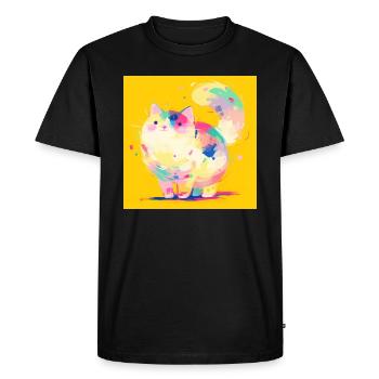 Chat, Motif De Chat - T-shirt Premium bio Homme - noir - Devant - Nico (187cm)
