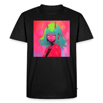 Anime, Demon Girl, Waifu, Japan - Men's Premium Organic T-Shirt - black - Front - Nico (187cm)