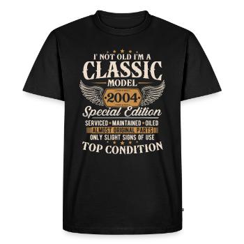 Cadeau d’anniversaire classique 2004 Vintage - T-shirt Premium bio Homme - noir - Devant - Nico (187cm)