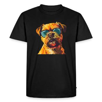 Griffon Bruxellois, Griffon Brussles, Chien - T-shirt Premium bio Homme - noir - Devant - Nico (187cm)