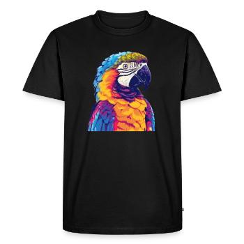 Perroquet, oiseau, tropical, été, cadeau - T-shirt Premium bio Homme - noir - Devant - Nico (187cm)