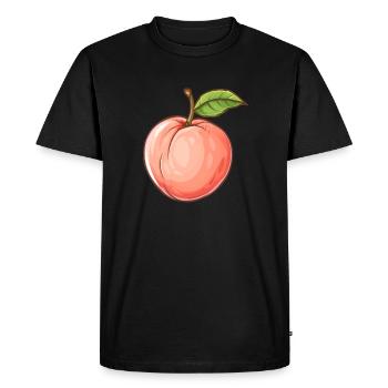 Peach, Peach, Fruit, Fruit - Men's Premium Organic T-Shirt - black - Front - Nico (187cm)