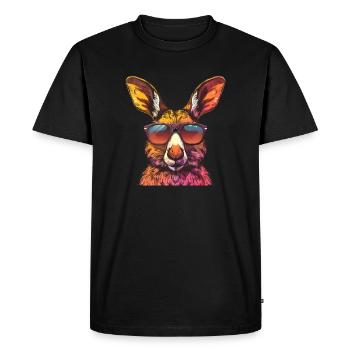 Funny Kangaroo Sunglasses - Men's Premium Organic T-Shirt - black - Front - Nico (187cm)
