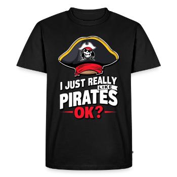 Pirate Pirate Carnival Halloween - Men's Premium Organic T-Shirt - black - Front - Nico (187cm)
