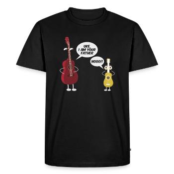 Ukulélé guitare - Uke je suis ton père - T-shirt Premium bio Homme - noir - Devant - Nico (187cm)