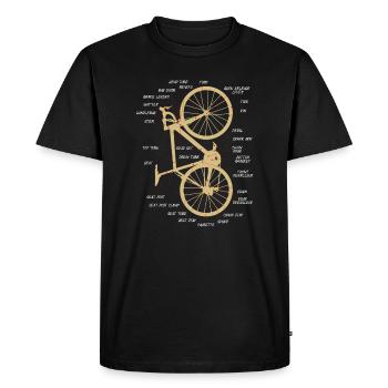 Vélo de route vélo anatomie vertical or - T-shirt Premium bio Homme - noir - Devant - Nico (187cm)