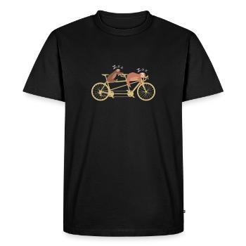 Tandem vélo paresseux dormant - T-shirt Premium bio Homme - noir - Devant - Nico (187cm)