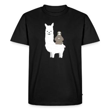 Siège de méditation de méditation de yoga de paresse d'alpaga - T-shirt Premium bio Homme - noir - Devant - Nico (187cm)
