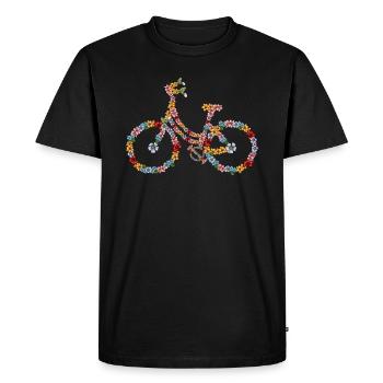 Fleurs vélo vélo 60 70 vélo - T-shirt Premium bio Homme - noir - Devant - Nico (187cm)