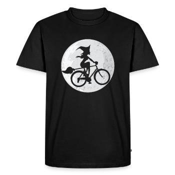 Cyclist bike witch Halloween Walpurgis night - Men's Premium Organic T-Shirt - black - Front - Nico (187cm)
