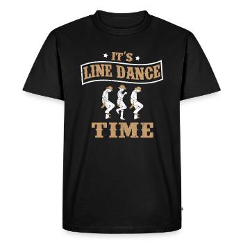Country Western Music Dancing Linedance Time Motif - Men's Premium Organic T-Shirt - black - Front - Nico (187cm)