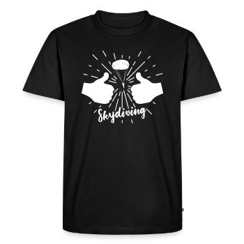 Parachutisme parachutisme pouce - T-shirt Premium bio Homme - noir - Devant - Nico (187cm)