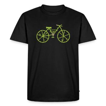 Vélo en bambou Cadeau de cycliste VTT en bambou - T-shirt Premium bio Homme - noir - Devant - Nico (187cm)