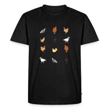 Poulets Poulet de la ferme des amateurs de poulets - T-shirt Premium bio Homme - noir - Devant - Nico (187cm)