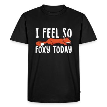 Lazy Fox I Feel Foxy Today for Foxes - Men's Premium Organic T-Shirt - black - Front - Nico (187cm)