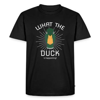 Canard drôle Sort - Canard Duck - T-shirt Premium bio Homme - noir - Devant - Nico (187cm)