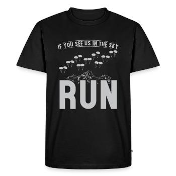 Parachutistes If You See Us In The Sky Run - T-shirt Premium bio Homme - noir - Devant - Nico (187cm)
