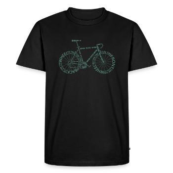Fahrrad Anatomie Blau Bauteile Rennrad Radfahrer - Männer Premium Bio T-Shirt - Schwarz - Vorne - Nico (187cm)
