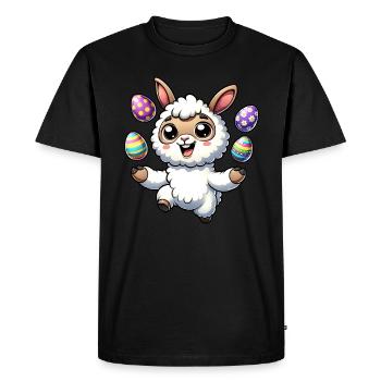 Lama de Pâques Jonglerie Oeuf de Pâques Jonglerie - T-shirt Premium bio Homme - noir - Devant - Nico (187cm)