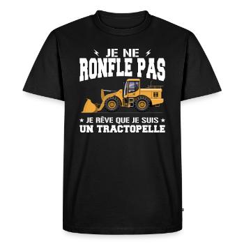 Engin de chantier Tractopelle Ronfler - T-shirt Premium bio Homme - noir - Devant - Nico (187cm)