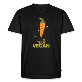 Running Vegan Carrot Team Vegan - Men's Premium Organic T-Shirt - black - Front - Nico (187cm)