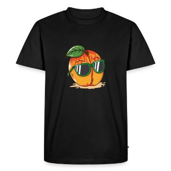 Pêche (abricot) avec des lunettes de soleil - T-shirt Premium bio Homme - noir - Devant - Nico (187cm)