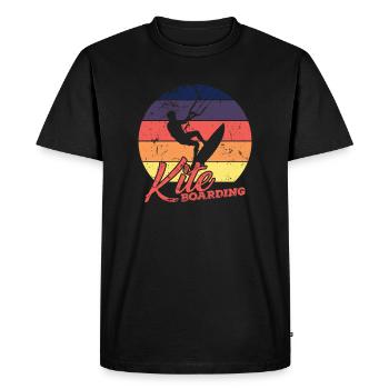 Kite Boarding in the Wind - Men's Premium Organic T-Shirt - black - Front - Nico (187cm)