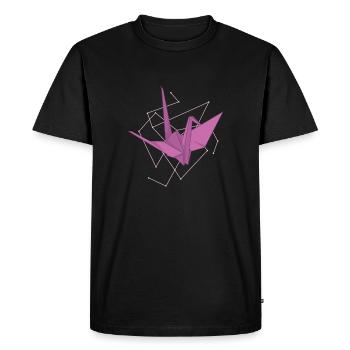Origami grue comme papier - T-shirt Premium bio Homme - noir - Devant - Nico (187cm)