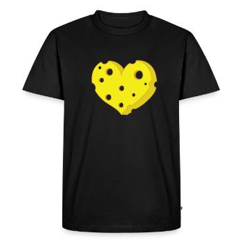 Piece of heart-shaped cheese - Men's Premium Organic T-Shirt - black - Front - Nico (187cm)