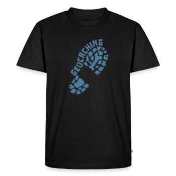 Geocaching Footprint Shoe - Men's Premium Organic T-Shirt - black - Front - Nico (187cm)