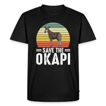 Okapi Giraffe Africa Safari Zebra Wild Animals - Men's Premium Organic T-Shirt - black - Front - Nico (187cm)