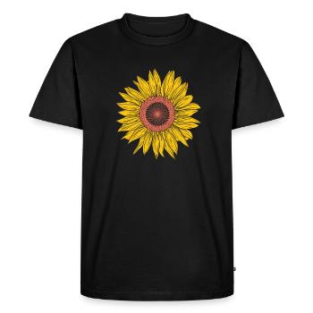 Sunflower Garden Plant Natural Sun - Men's Premium Organic T-Shirt - black - Front - Nico (187cm)
