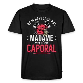 sapeurs pompiers caporal humour grade pompier - T-shirt Premium bio Homme - noir - Devant - Nico (187cm)