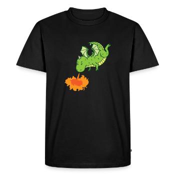 Dragon crache du feu Créatures mythiques Conte de fées - T-shirt Premium bio Homme - noir - Devant - Nico (187cm)