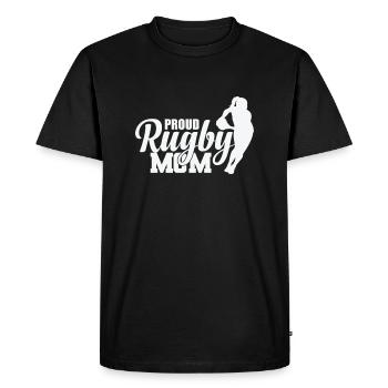 Proud Rugby Mom Football Sports Player - Men's Premium Organic T-Shirt - black - Front - Nico (187cm)