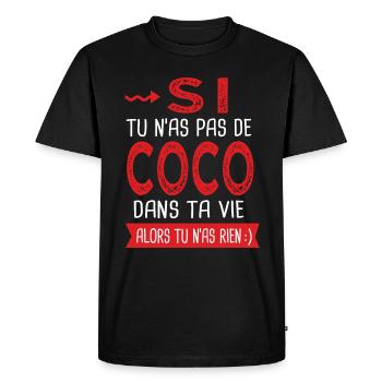 Coco dans ta vie Corinne Coralie Colline Corentin - T-shirt Premium bio Homme - noir - Devant - Nico (187cm)