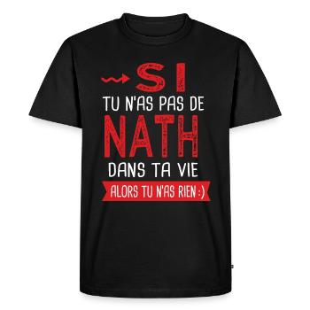 Nath dans ta vie Humour Nathalie Nathan - T-shirt Premium bio Homme - noir - Devant - Nico (187cm)