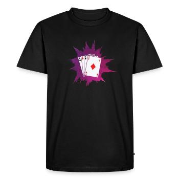 Poker ou Skat Card Game Texas Holdem - T-shirt Premium bio Homme - noir - Devant - Nico (187cm)