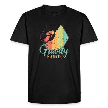 Gravity is a Myth Hobby Climbing Bouldering - Men's Premium Organic T-Shirt - black - Front - Nico (187cm)