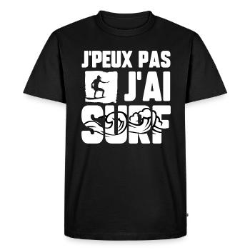 J’peux pas j’ai surf - T-shirt Premium bio Homme - noir - Devant - Nico (187cm)