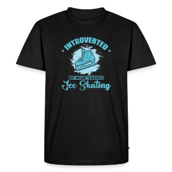 Introverted but willing to discuss Ice Skating - Men's Premium Organic T-Shirt - black - Front - Nico (187cm)