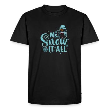 Mr. Snow it all Snow Winter Season - Men's Premium Organic T-Shirt - black - Front - Nico (187cm)