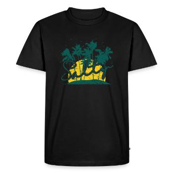 Salty Palm Tree Holiday Beach - T-shirt Premium bio Homme - noir - Devant - Nico (187cm)