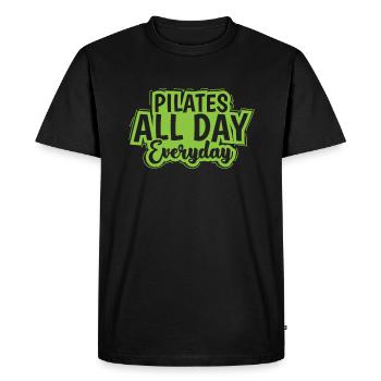 Pilates all Day Everyday Powerhouse - Men's Premium Organic T-Shirt - black - Front - Nico (187cm)