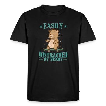Easily Distracted by Bears Animal Forest - Men's Premium Organic T-Shirt - black - Front - Nico (187cm)